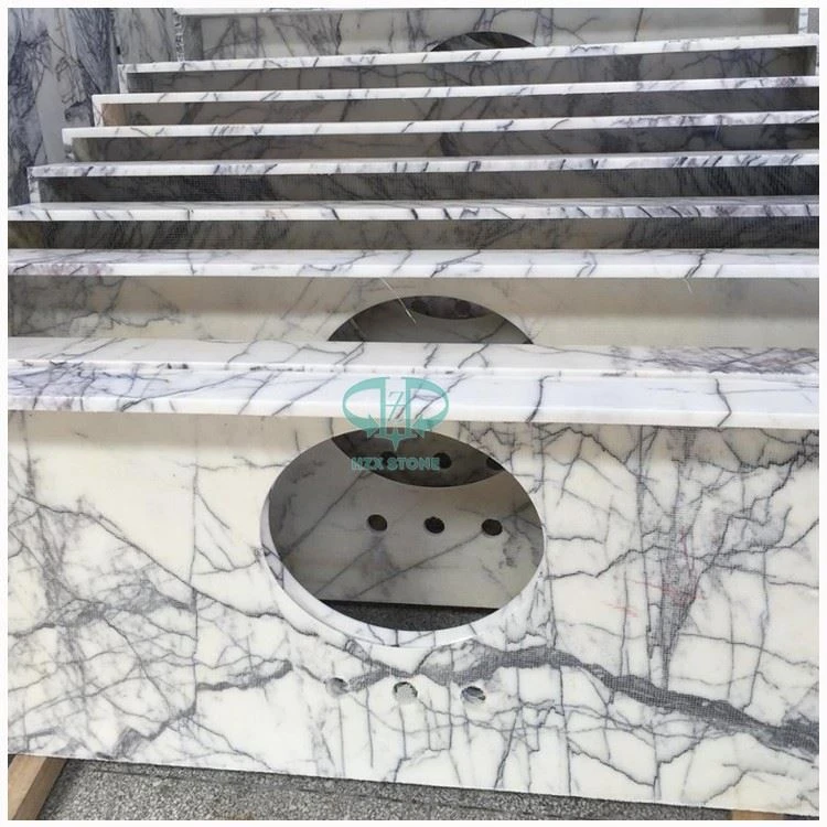 Lilac White Marble Vanity Top