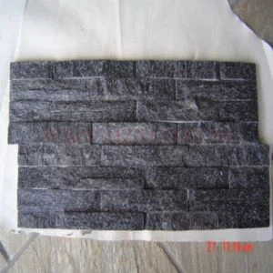 Painéis de quartizito preto cristalino