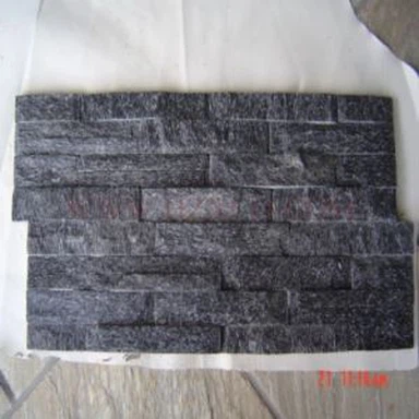 Painéis de quartizito preto cristalino