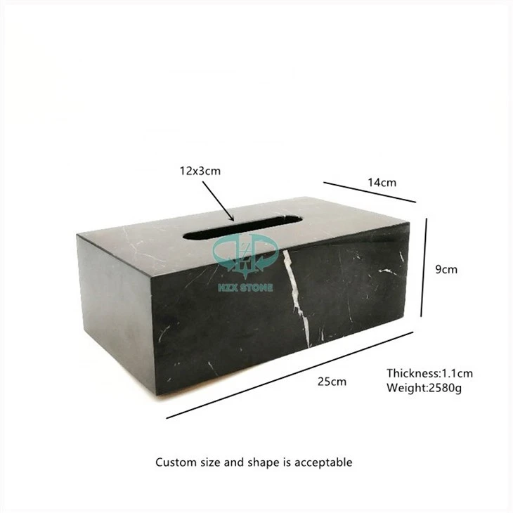 Black Marble Table Tissue Box