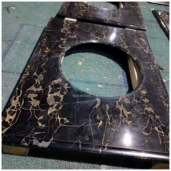Nero Portoro Marble Bathroom Vanity Top