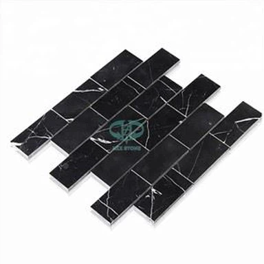 Azulejo de mosaico de mármore preto
