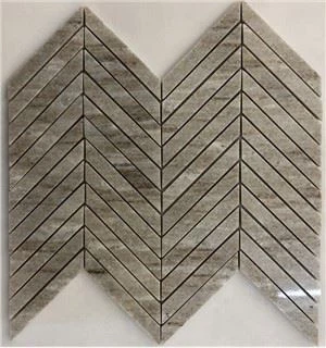Azulejo de mosaico em mármore polido Chevron