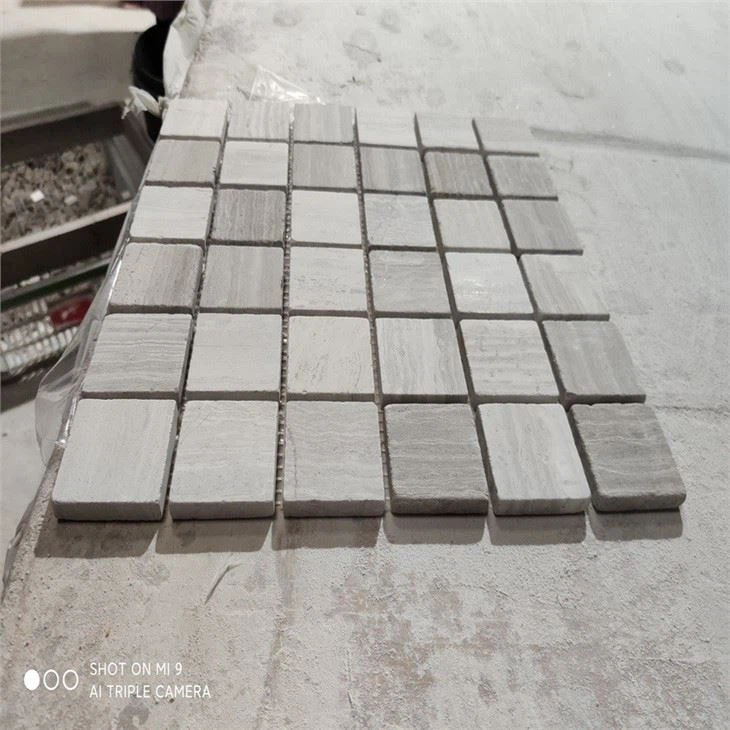 white wooden mosaic
