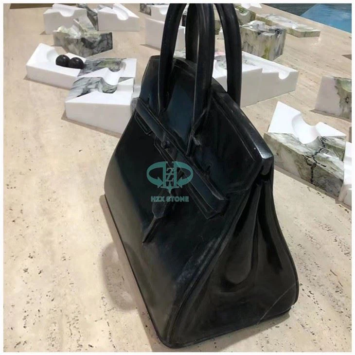 Black Marble Carving Handbag
