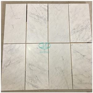Azulejo de mármore afinado Bianco Carrara